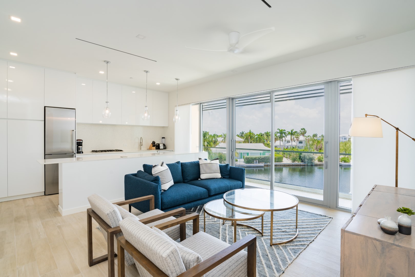 Condos on Seven Mile Beach - Living Room and Kitchen